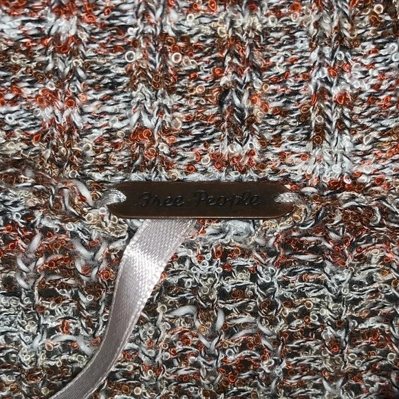 Free People Marled Brown and Cream Turtleneck Sweater - Picture 2 of 3